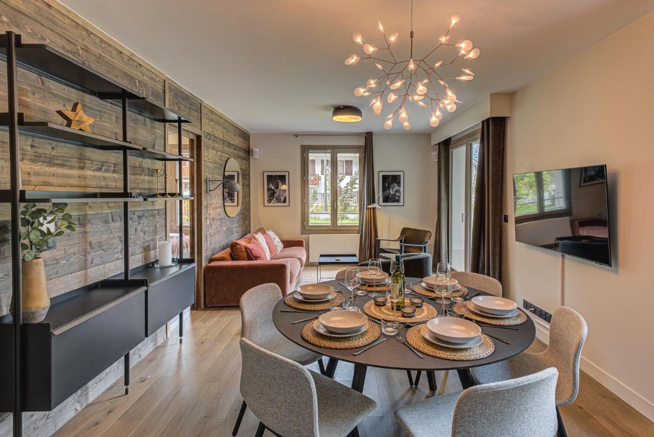 White Pearl A05 Modern Apartment Chamonix Alpes Travel Sleeps 4 To 6 Bagian luar foto